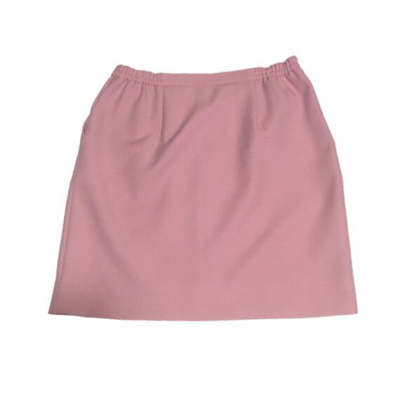 VTG Haberdashery skirt Womens 8 pink mini pencil pockets unlined Career Retro - Picture 2 of 6